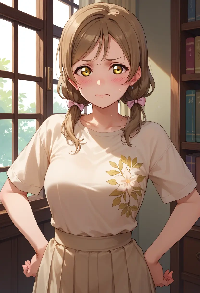 love_live,minami_kotori,calligraphy print shirt,dolphin shorts  - 