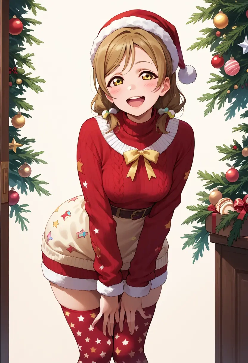 love_live,minami_kotori,Christmas,sweater dress,stockings  - 