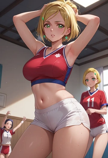 precure,minamino_kanade,volleyball uniform  - AI generated anime art