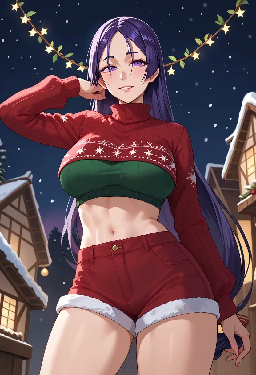 fate_(series),minamoto_no_raikou_(fate),Christmas,red velvet shorts  - 