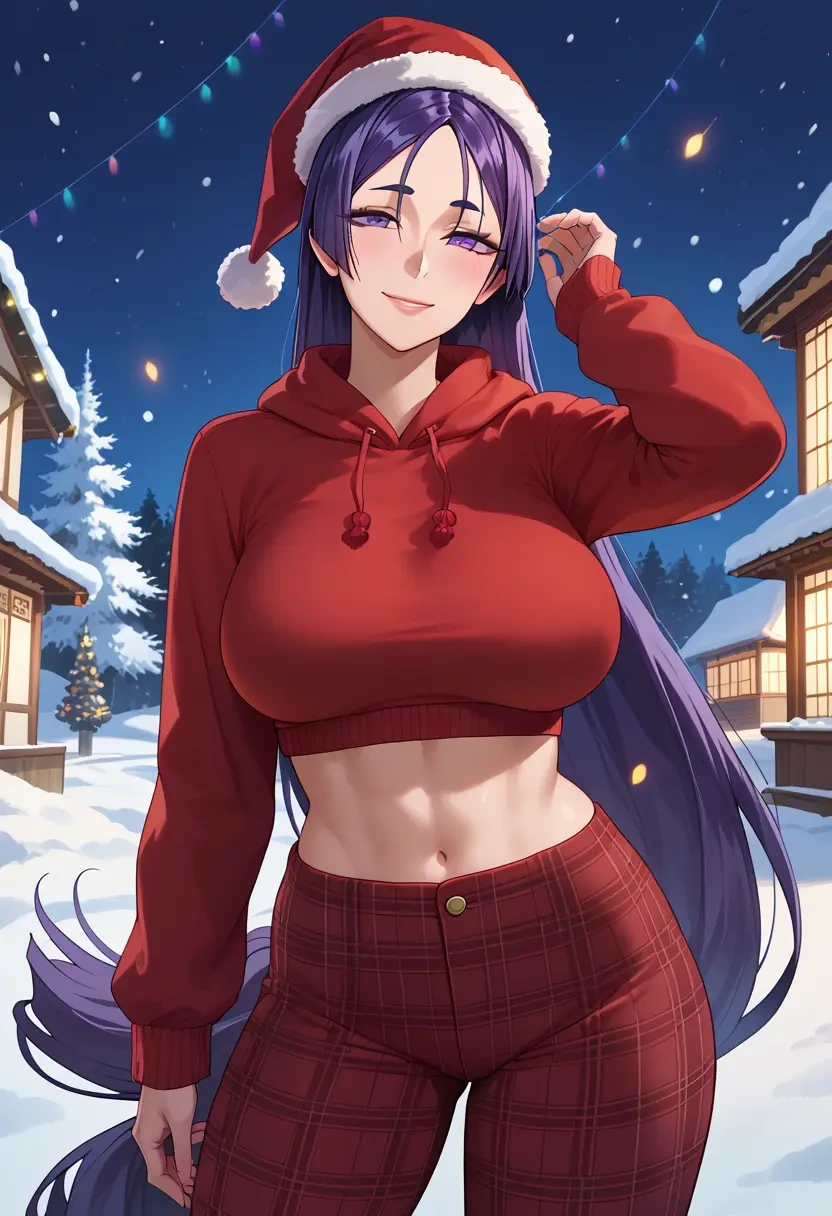 fate_(series),minamoto_no_raikou_(swimsuit_lancer)_(fate),Christmas,plaid trousers  - 