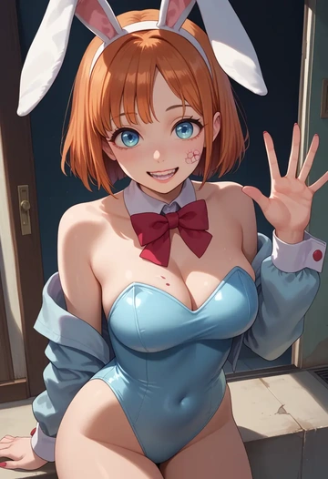 zombie_land_saga,minamoto_sakura,bunny girl, sexy  - AI generated anime art