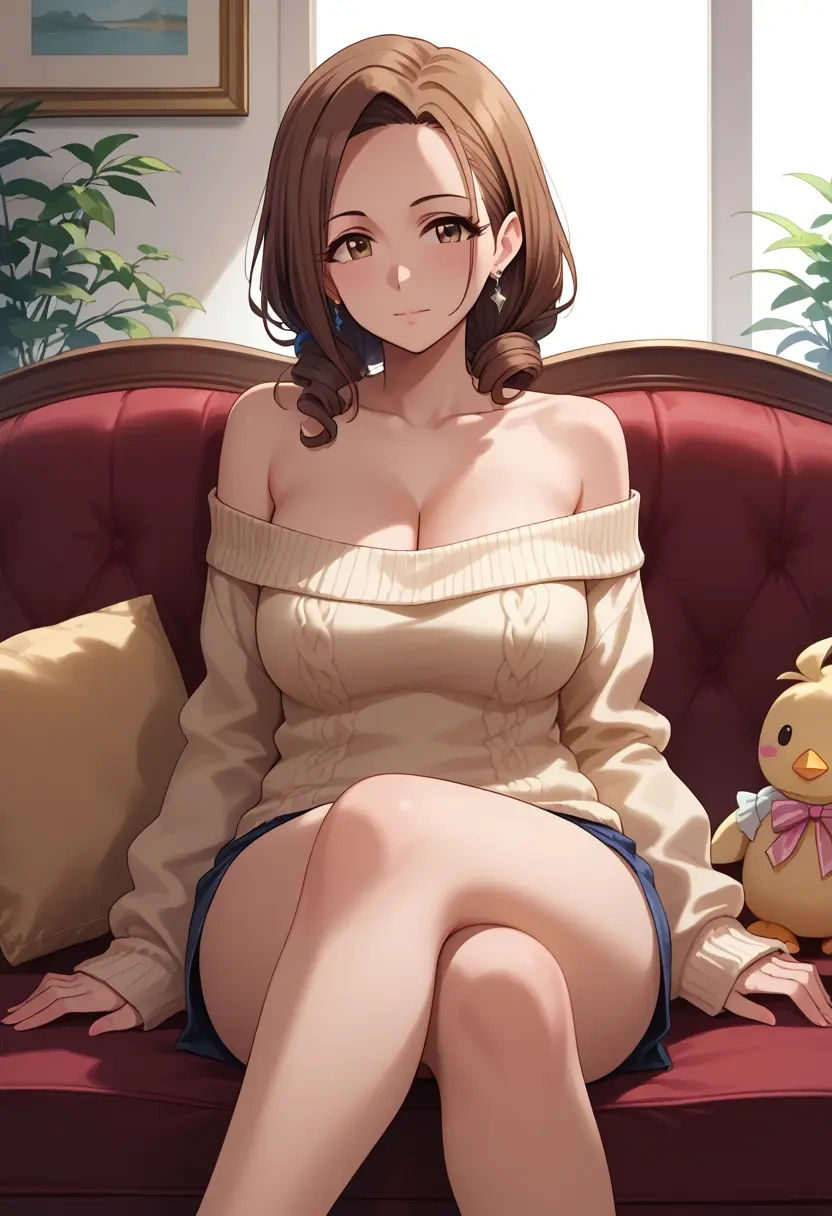 idolmaster,minase_iori,off-shoulder,sweater  - 