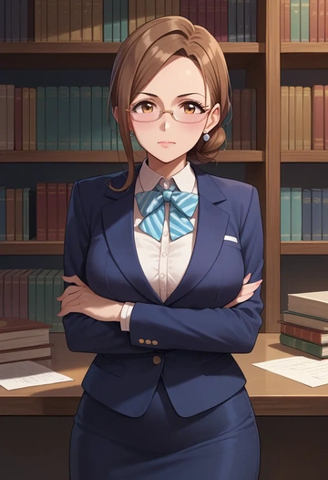 idolmaster,minase_iori,OL, glasses,  - AI generated anime art