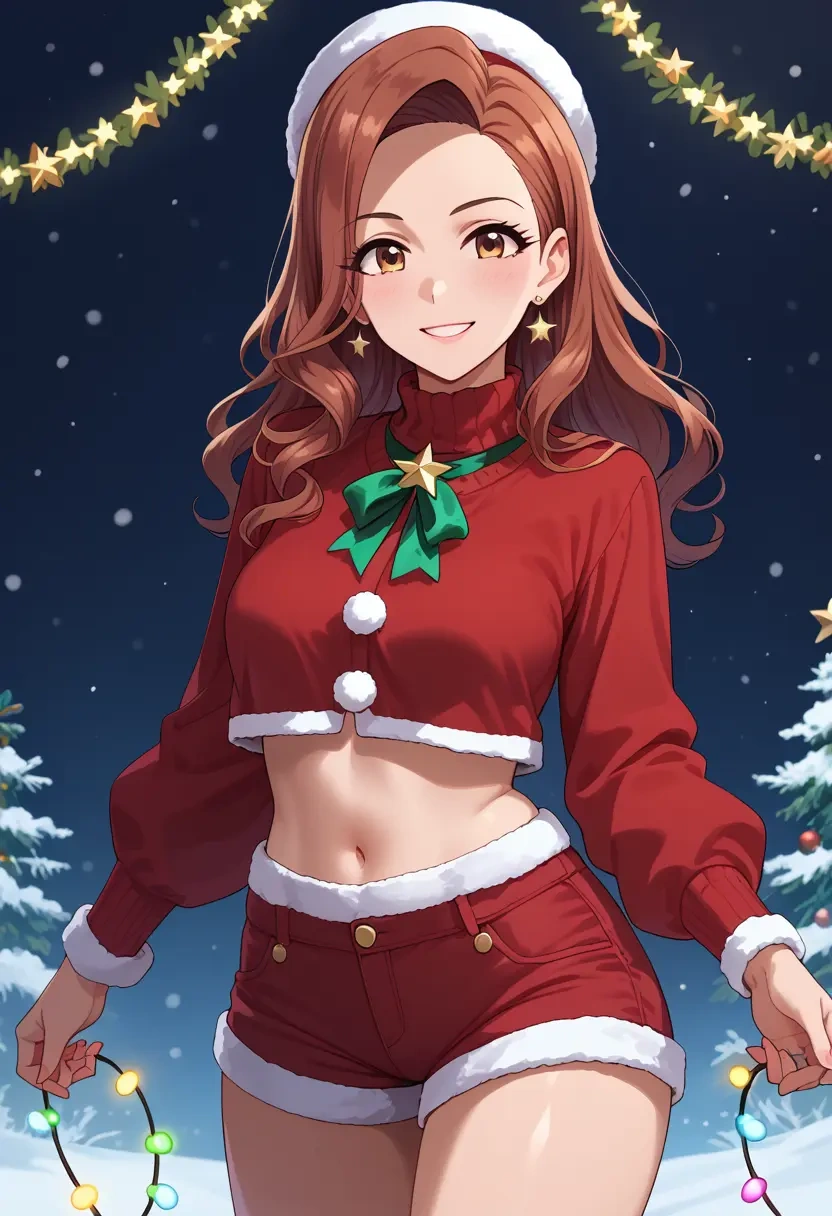 idolmaster,minase_iori,Christmas,red velvet shorts  - 