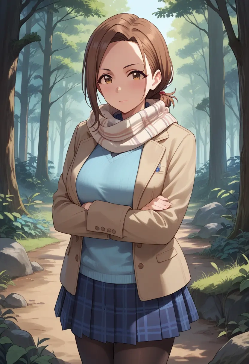 idolmaster,minase_iori,winter,student uniform,down jacket  - 