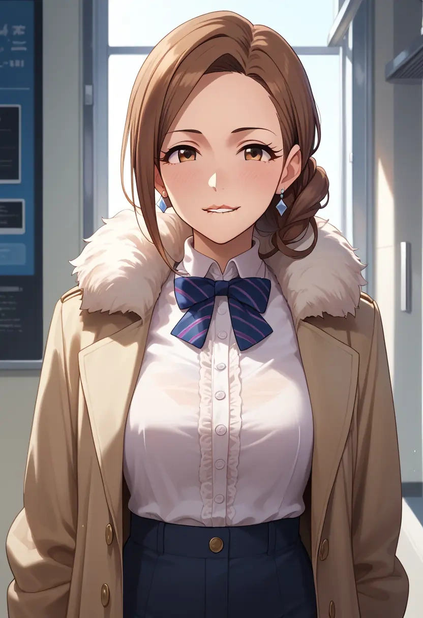 idolmaster,minase_iori,coat,fur-collar,tailored trousers  - 