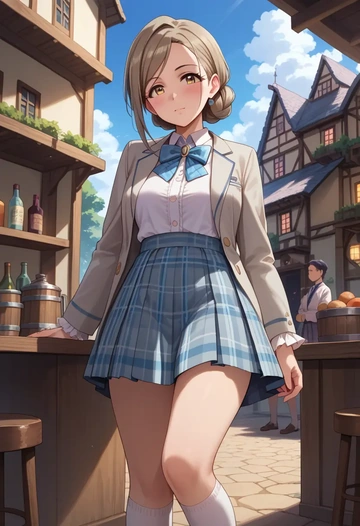 idolmaster,minase_iori,spring,student uniform,blazer  - AI generated anime art