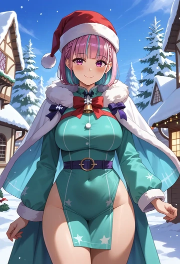 hololive,minato_aqua_(1st_costume),Christmas,dress  - AI generated anime art