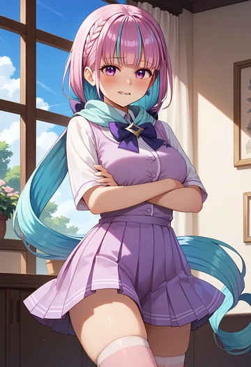 hololive,minato_aqua_(1st_costume),spring,student uniform,vest  - AI generated anime art