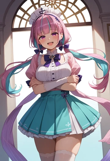 hololive,minato_aqua_(1st_costume),spring,student uniform,blouse  - AI generated anime art