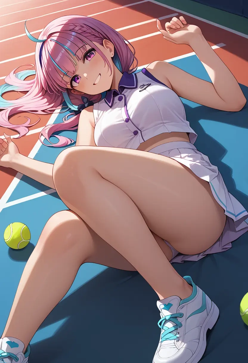 hololive,minato_aqua_(5th_costume),tennis skirt  - 