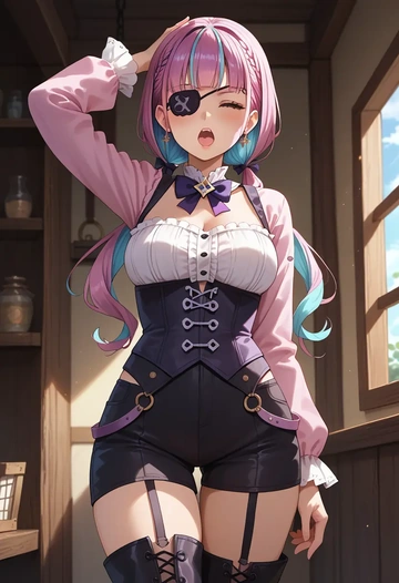 hololive,minato_aqua_(5th_costume),pirate  - AI generated anime art