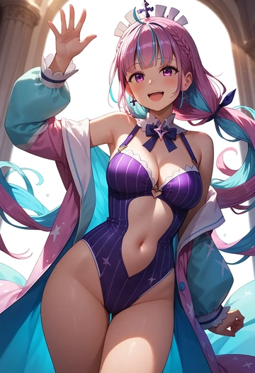 hololive,minato_aqua_(5th_costume),swimsuit,sexy  - AI generated anime art