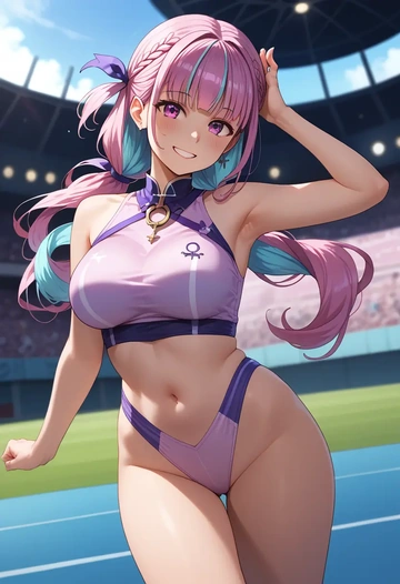 hololive,minato_aqua_(5th_costume),athletic  - AI generated anime art