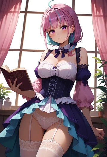 hololive,minato_aqua,Victorian-era,stockings,sexy  - AI generated anime art