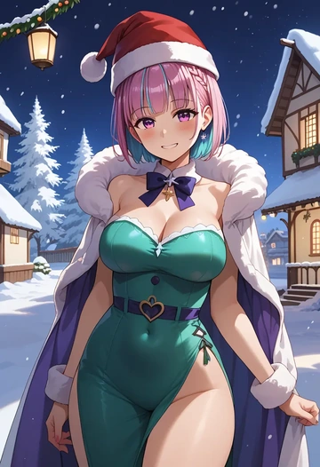 hololive,minato_aqua,Christmas,dress  - AI generated anime art