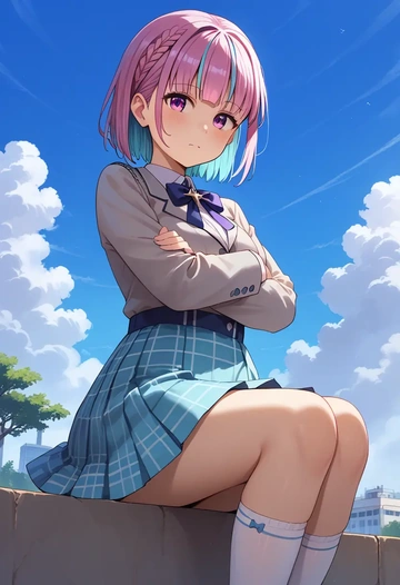 hololive,minato_aqua,spring,student uniform,blazer  - AI generated anime art