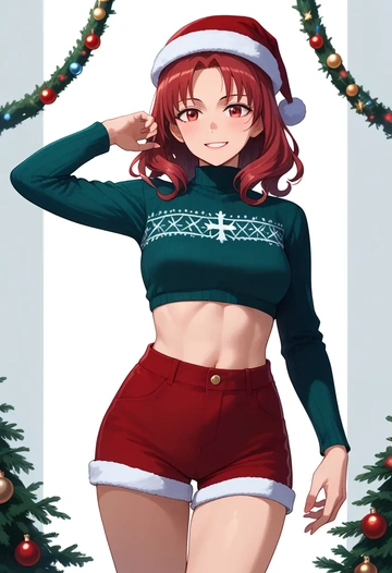 world_witches_series,minna-dietlinde_wilcke,Christmas,red velvet shorts  - AI generated anime art