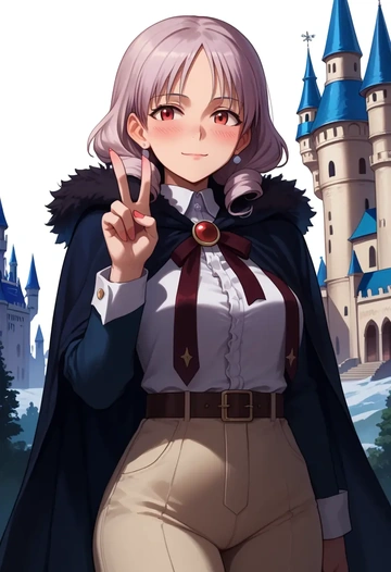 world_witches_series,minna-dietlinde_wilcke,cape,hooded,leather pants  - AI generated anime art