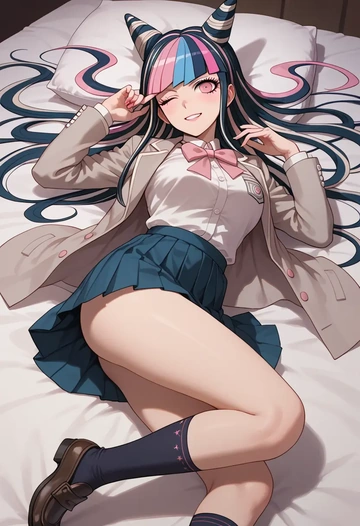 danganronpa_(series),mioda_ibuki,winter,student uniform,blazer  - AI generated anime art