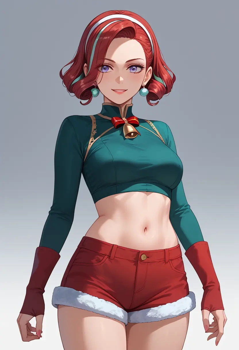 gundam,miorine_rembran,Christmas,red velvet shorts  - 