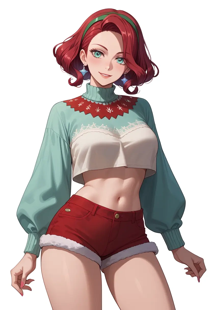 gundam,miorine_rembran,Christmas,red velvet shorts  - 