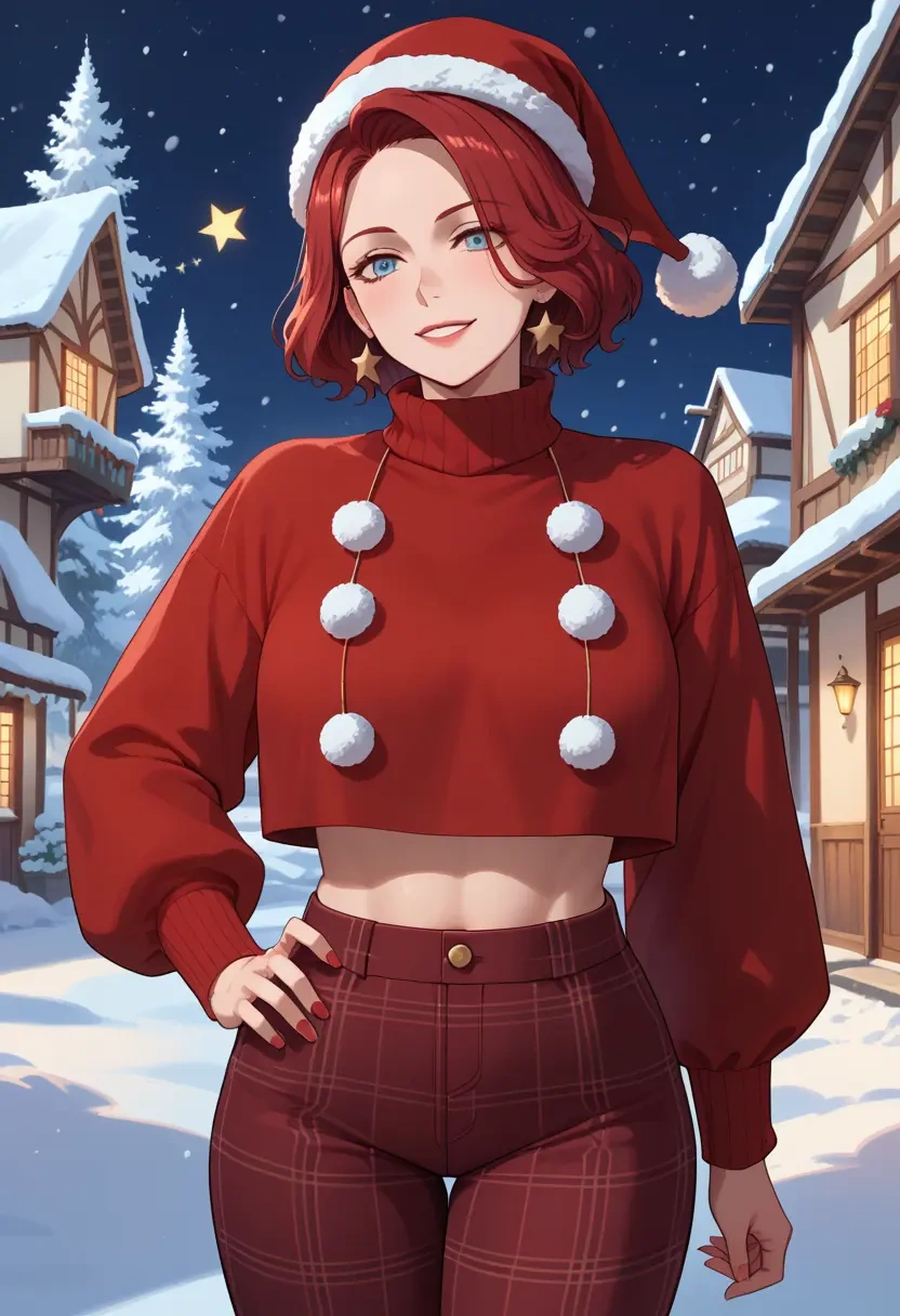 gundam,miorine_rembran,Christmas,plaid trousers  - 