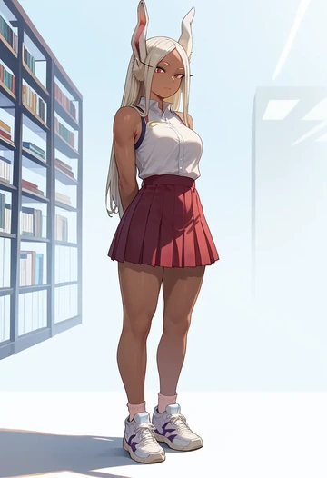 boku_no_hero_academia,mirko,tennis skirt  - AI generated anime art