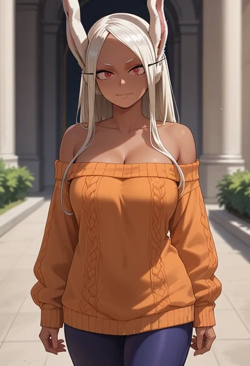 boku_no_hero_academia,mirko,orange,sweater  - AI generated anime art