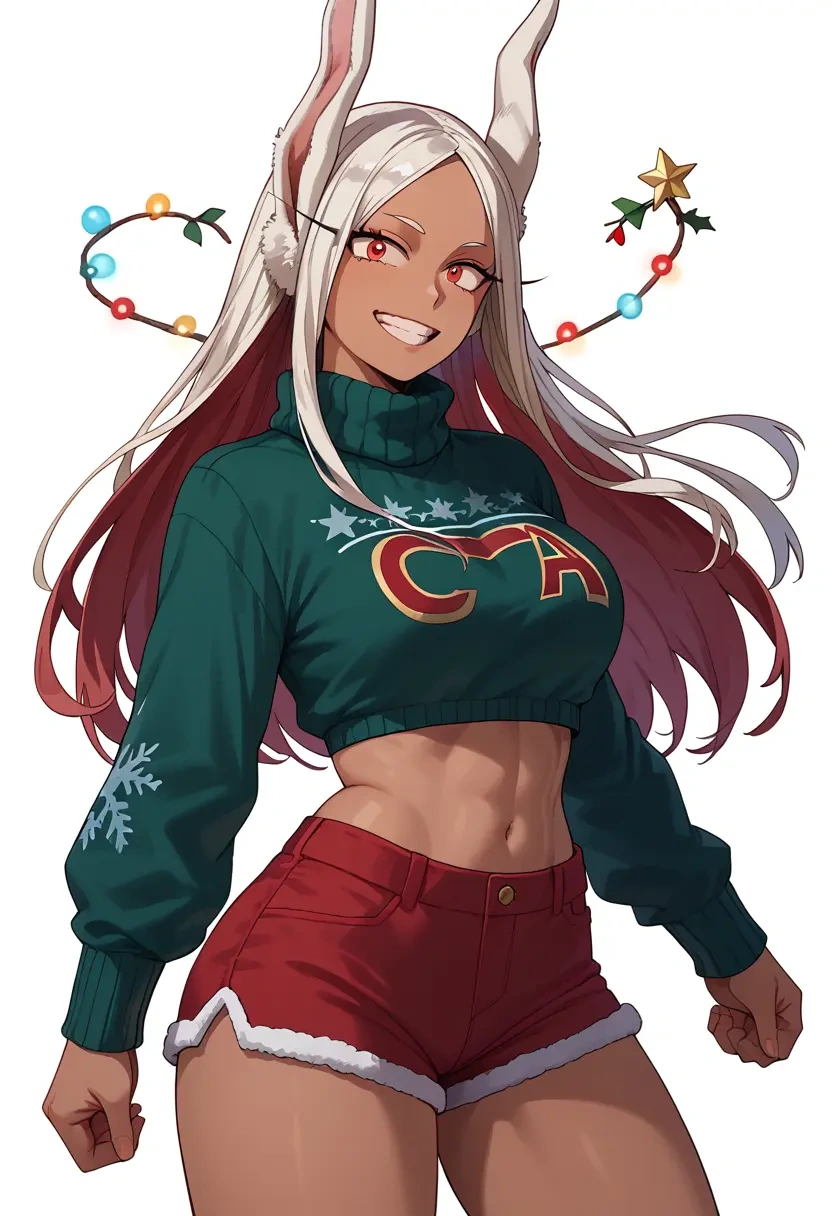 boku_no_hero_academia,mirko,Christmas,red velvet shorts  - 