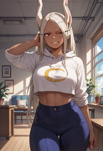 boku_no_hero_academia,mirko,crop windbreaker,shorts  - AI generated anime art