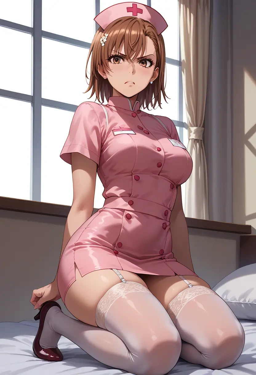 toaru_majutsu_no_index,misaka_mikoto,nurse pantyhose,mini skirt, sexy  - 