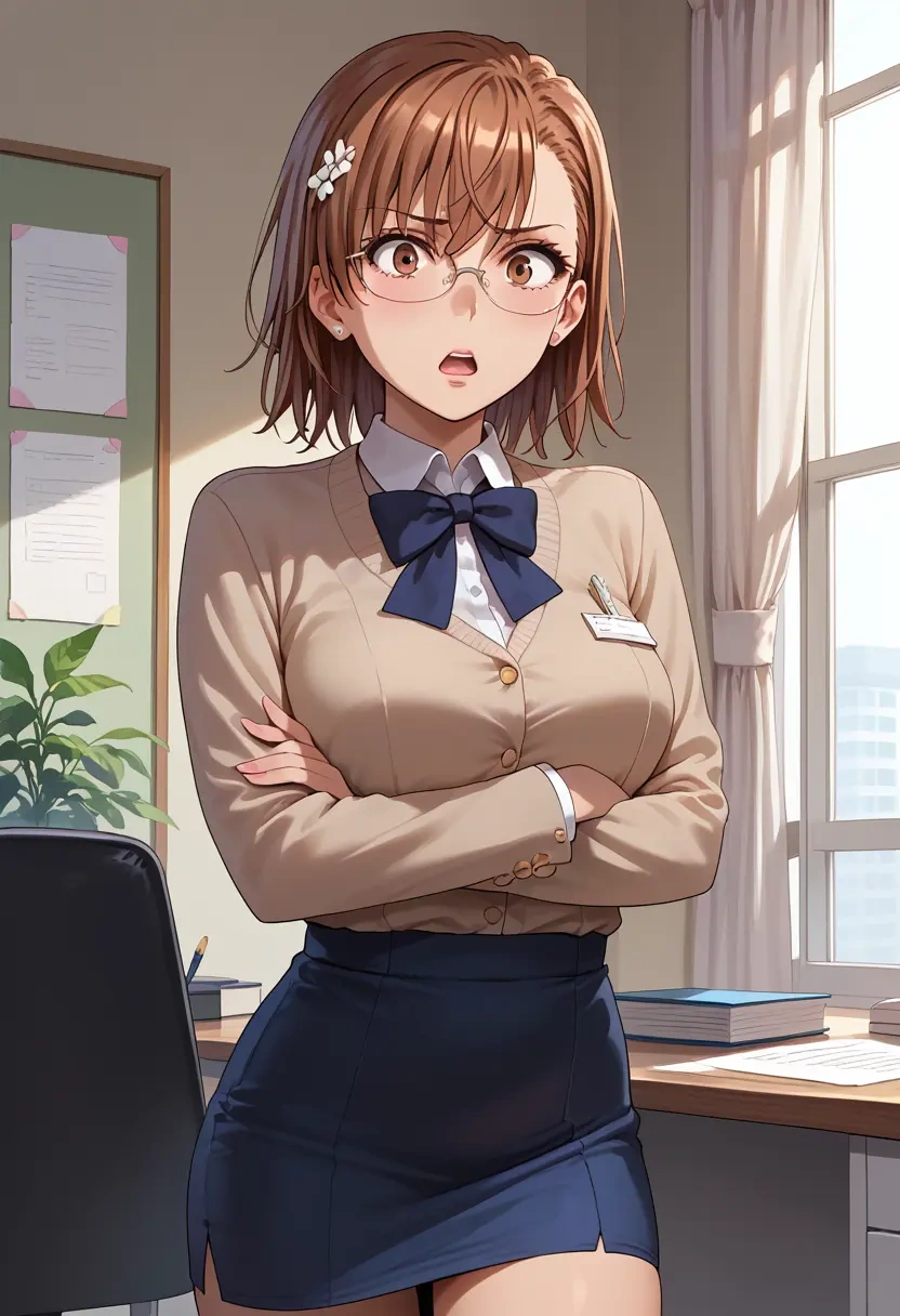 toaru_majutsu_no_index,misaka_mikoto,OL, glasses,  - 