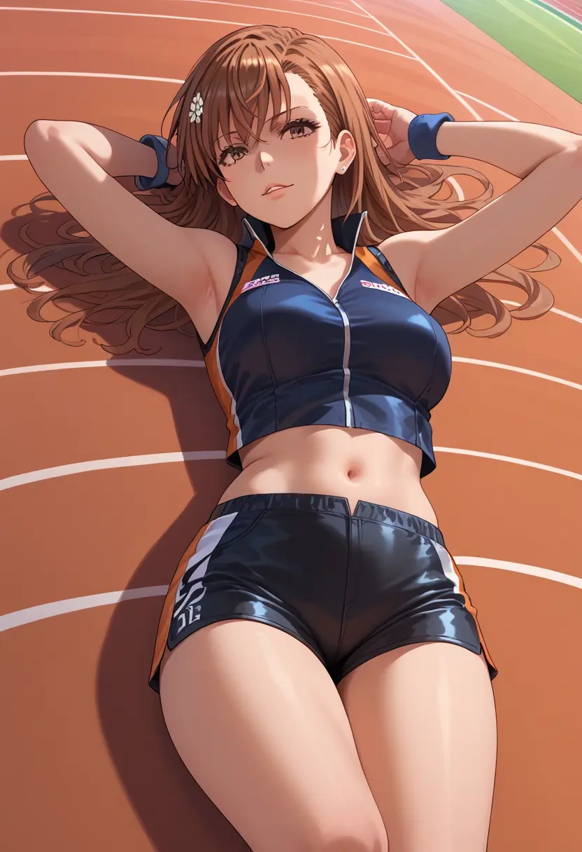 toaru_majutsu_no_index,misaka_mikoto,leather,shorts,crop top  - 