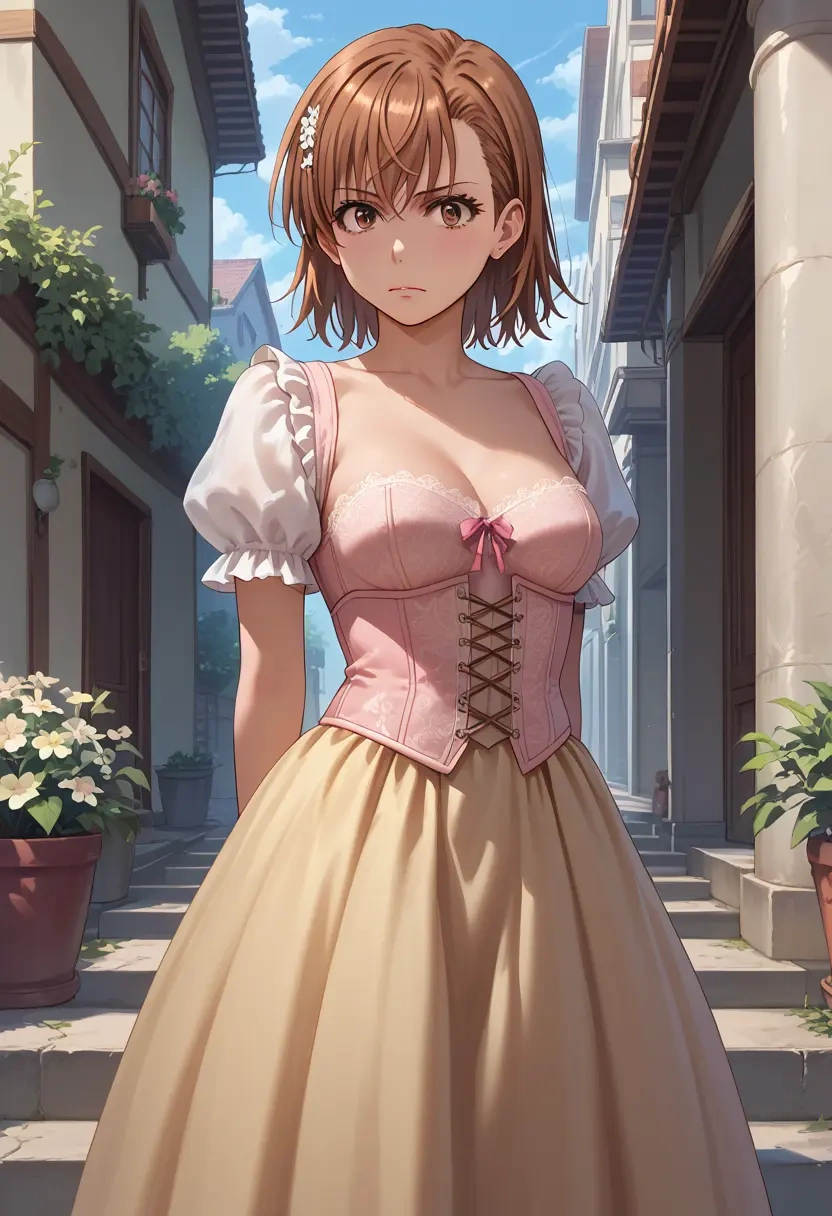 toaru_majutsu_no_index,misaka_mikoto,corset,bustier,long tulle skirt  - 