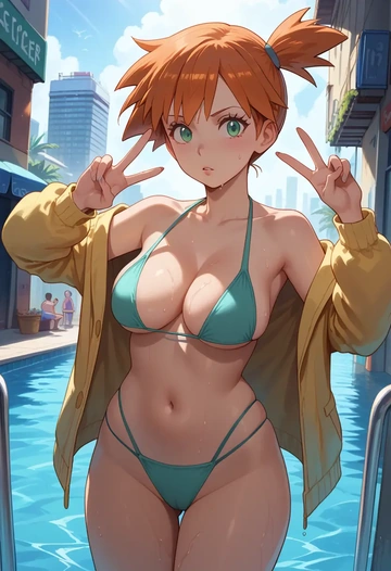 pokemon,misty_(pokemon),bikini  - AI generated anime art