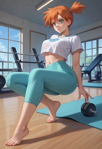 pokemon,misty_(pokemon),yaga pants  - AI generated anime art