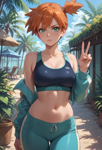 pokemon,misty_(pokemon),athletic,track suit  - AI generated anime art