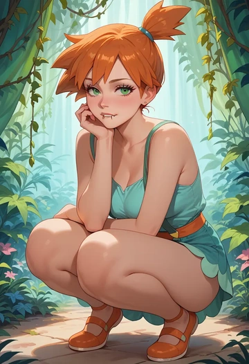 pokemon,misty_(pokemon),pajamas  - AI generated anime art