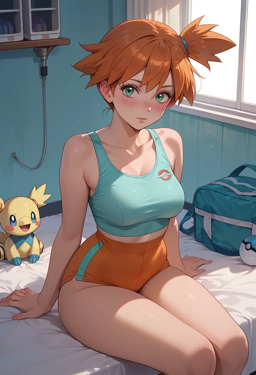 pokemon,misty_(pokemon),tankini top,board shorts  - 