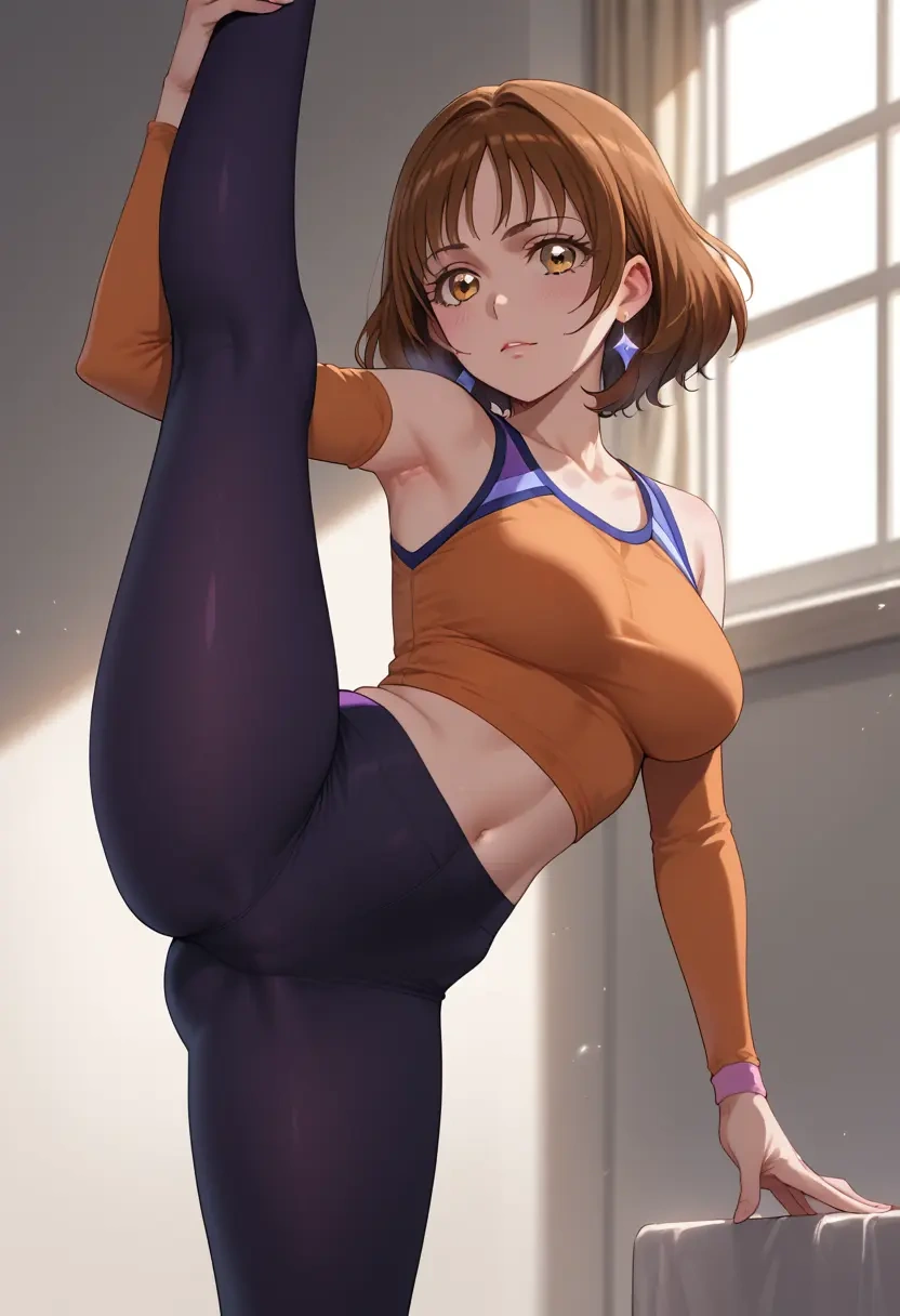 precure,misumi_nagisa,yoga, standing split,sexy,  - 