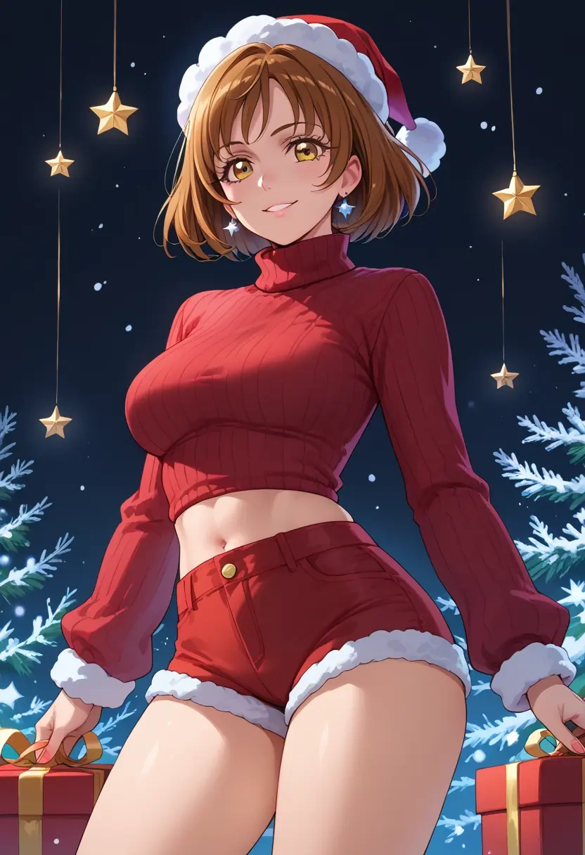 precure,misumi_nagisa,Christmas,red velvet shorts,turtleneck sweater  - 