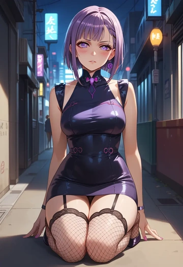 bang_dream,mitake_ran,secretary,stockings,sexy, panties  - AI generated anime art