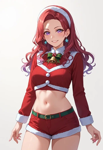 bang_dream,mitake_ran,Christmas,red velvet shorts  - AI generated anime art