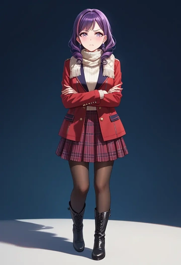 bang_dream,mitake_ran,winter,student uniform,fur-collared jacket  - AI generated anime art