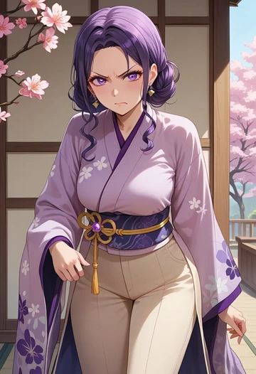 bang_dream,mitake_ran,kimono,silk,wide-leg trousers  - AI generated anime art