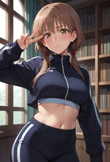 world_witches_series,miyafuji_yoshika,athletic,track suit  - AI generated anime art