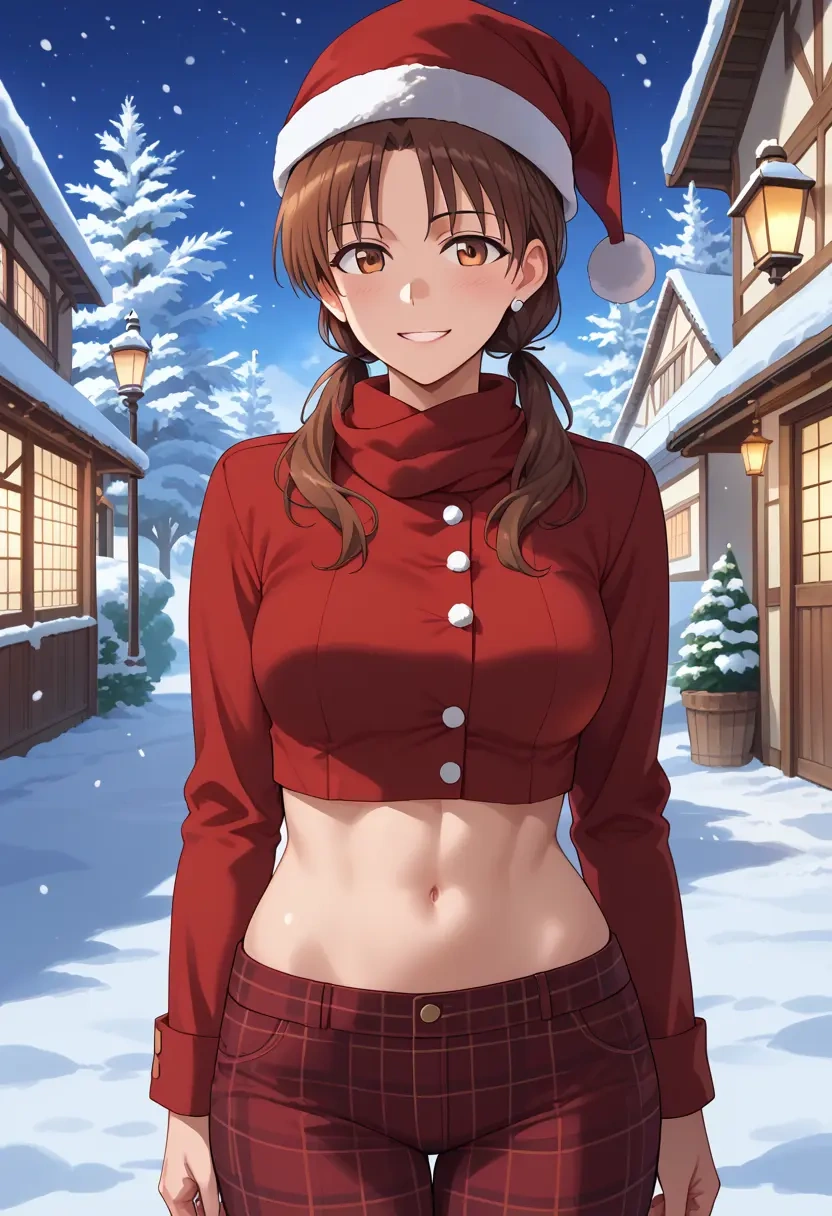 world_witches_series,miyafuji_yoshika,Christmas,plaid trousers  - 