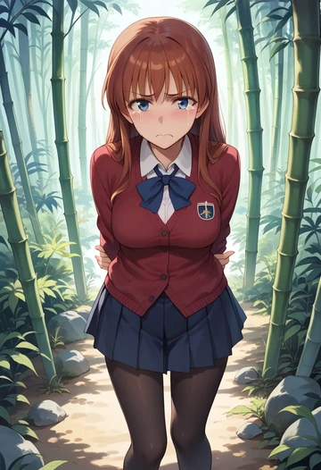 world_witches_series,miyafuji_yoshika,winter,student uniform,cardigan  - AI generated anime art